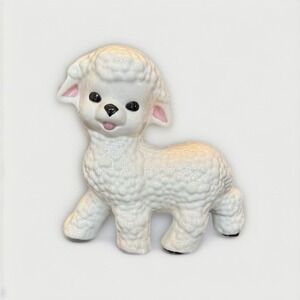 Vintage Ceramic White Lamb Figurine Spring Easter‎ Baby Nursery